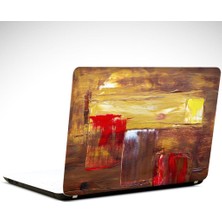 Kahve Sarı Kırmızı Laptop Sticker