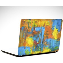 Sarı Turuncu Renkleri Soyut Laptop Sticker