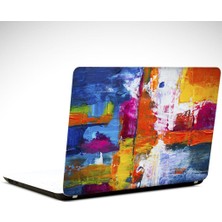 Mor ve Turuncu Renkler Soyut Laptop Sticker
