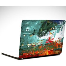 Kırmızı ve Yeşil Soyut Laptop Sticker