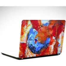 Kırmızı Renkli Soyut Laptop Sticker