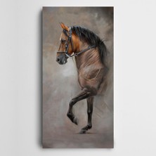 Kahverengi At Panoramik Kanvas Tablo