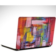 Pembe Mor Siyah Çizgiler Soyut Laptop Sticker