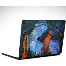 Turuncu Boya Fırçası Soyut Laptop Sticker