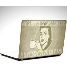 Kahve Retro Laptop Sticker
