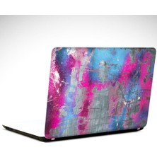 Pembe ve Mavi Soyut Laptop Sticker
