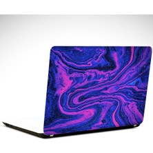Mor ve Pembe Soyut Laptop Sticker