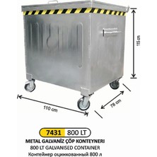 Arı Metal 800 Lt Galvanizli Konteyner