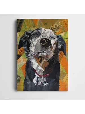 Dekolata Sevimli Köpek Kanvas Tablo