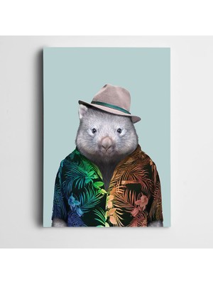 Dekolata Gömlekli Hamster Kanvas Tablo