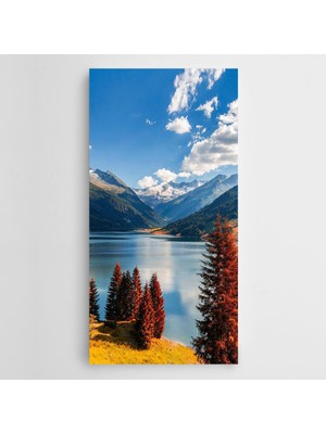 Dekolata Dağdan Göl Manzarası Panoramik Kanvas Tablo