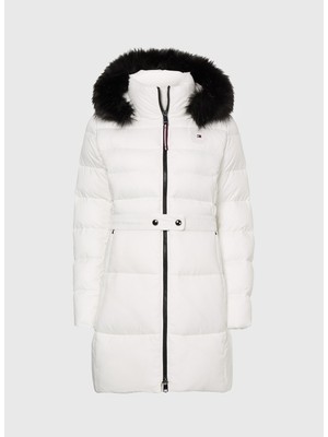 Tommy Hilfiger Beyaz Kadın Mont WW0WW37490YBL