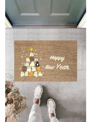 Dormot Home Modern Baskı - Happy New Year 7 - Karşılama Kapı Önü Paspası