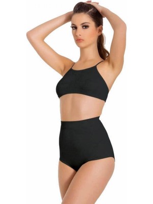 Secret Moda Toparlayıcı Inceltici Sıkılaştırıcı Yüksek Bel Slip Korse Siyah