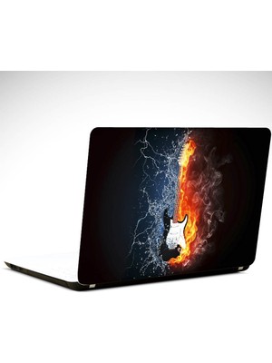 Dekolata Gitar Ateş ve Su Laptop Sticker