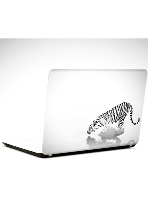 Dekolata Kaplan Siyah Beyaz Laptop Sticker