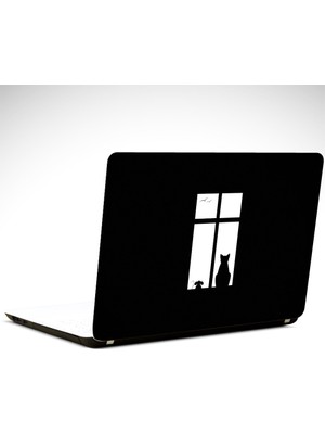 Dekolata Kedi ve Fare Laptop Sticker