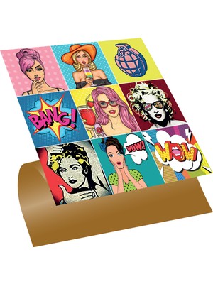 Tink Kendinden Yapışkanlı Karma Popart Desenli Pvc Karo 30X30 cm 4'lü 0,36 M2