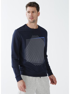 Fabrika Sports O Yaka Düz Lacivert Erkek Sweatshirt Almıro