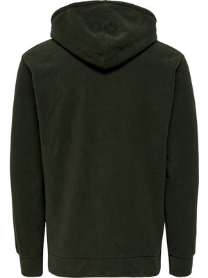 Only & Sons Kapüşon Yaka Koyu Gri Erkek Sweatshirt 22022626_ONSNIKOLAI Reg Fleece Hood