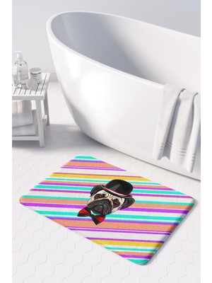 Monnhein Sevimli Tasarımlı Mikrofiber Banyo Paspası, Kaymaz Taban, Makinede Yıkanabilir (50x80 Cm)