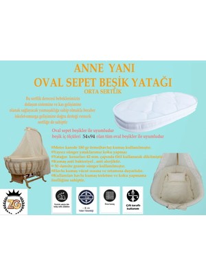 ZG Ticaret Anne Yanı Bambu Oval Beşik Yatagı