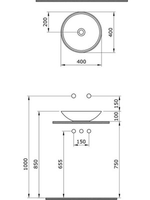 Bocchi Venezia Çanak Lavabo Mat Buz Mavi 40 cm 1120-029-0125