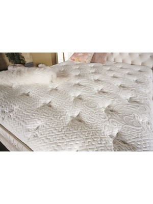 Tutku Yatak Fluffy Pedli Torba ve Mini Paket Yaylı Omurga Destekli Yatak Seti Yatak+Baza+Başlık 140X190