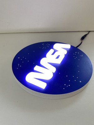Leon Işık 'uv Baskılı Nasa' Işıklı Özel Tabela - LED ile Neon Görünümlü Tabela (20X20CM)