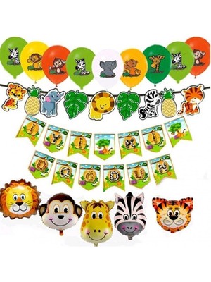 Hayaller Dükkanı Safari Doğum Günü Süsleri Seti