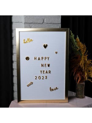 Patladıgitti Büyük Boy Gold Yazı Panosu Mesaj Tahtası 2 Harf Seti