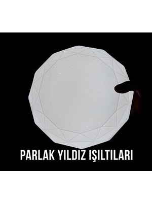 Çağatay Elektrik 24 W Moonlıght Sıva Üstü LED Epsilon Elmas Yıldız Işıltılı Armatür Beyaz Işık 6400K