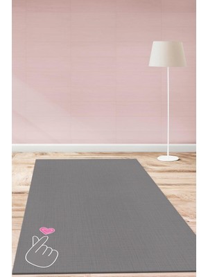 Homshtag K-pop Hareketi Pamuklu Dokuma Tabanlı Yıkanabilir Kaymaz Dekoratif Halı