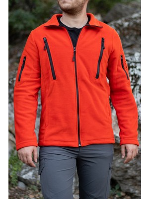 Huğlu Outdoor 6 Cepli Turuncu Polar Hırka