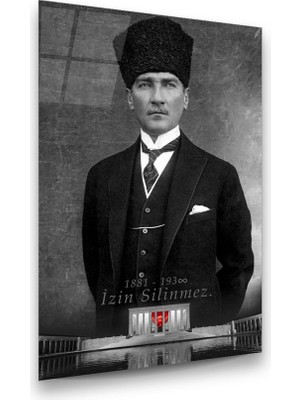 Glass Art Atatürk Dikey Cam Tablo