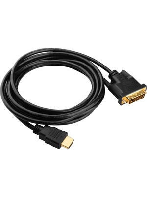 Wozlo 1.8m HDMI To DVI 24+1 DVI To HDMI Kablo Altın Uçlu