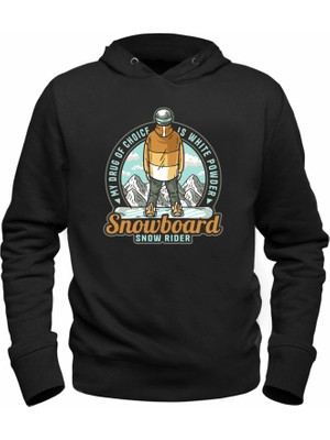 Alfa Tshirt Snowboard Snow Rider Siyah Swaetshirt