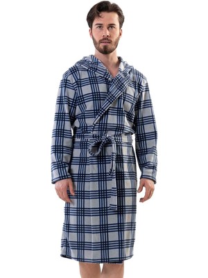 VİENETTA 201017-0282 ERKEK POLAR KAPÜŞONLU GRİ SABAHLIK