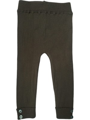 Meriç Bebe Düğme Detaylı Fitilli Çocuk Triko Tayt