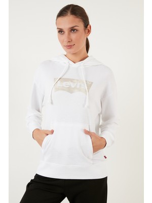 Levi's Pamuklu Regular Fit Kanguru Cepli Kapüşonlu Sweat kadın Sweat 18487