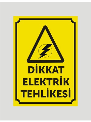 Dikkat Elektrik Tehlikesi Uyarı Levhası Aliminyum Metal Levha Baskı