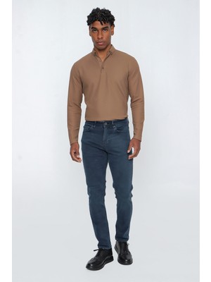 İmza Gabardin 5 Cep Slim Fit Dar Kesim Casual Denim Pantolon 1023225155