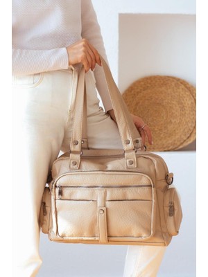 Impolo Sweta Geniş Hacimli Rolax Kum Kadın Çanta