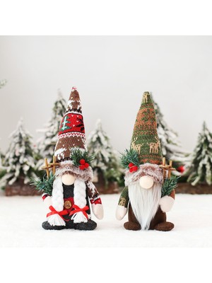 Cloud 2 Adet Noel Gnome Kırsal Stil Örgü Şapka Yüzsüz Bebek Noel Claus Pencere Aile Iç Dekorasyon