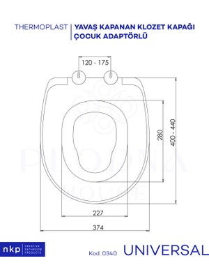 Plodna House Universal Bebek Çocuk Adaptörlü Yavaş Kapanan Klozet Kapağı Oval Form