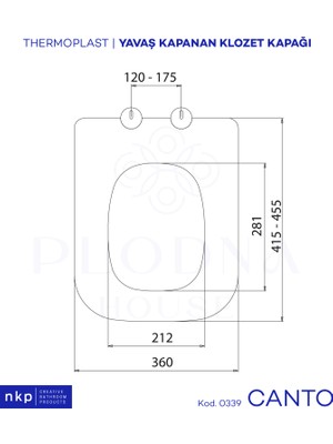 Plodna House Canto Kare Form Yavaş Kapanan Klozet Kapağı