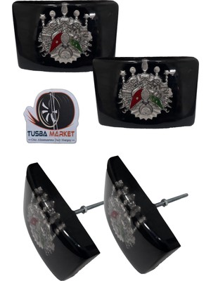 Tusba Market Osmanlı Tuğrası Oto Panjur Arması Vidalı | 3D Oto Ön Tampon Panjur Arma | 2'li Set