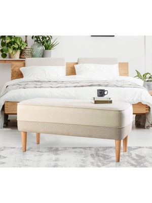 Lorence Home Randler Bench Puf - Krem