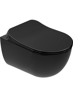 Kale Zero 2.0 Kanalsız Asma Klozet + Ultra Slim Yavaş Kapanan Klozet Kapağı Siyah