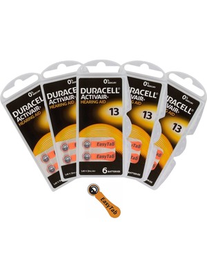 Duracell 13 Numara Işitme Cihazı Pili 5 Paket 30 Adet Duracell Kulaklık Pili 13 Numara Pil